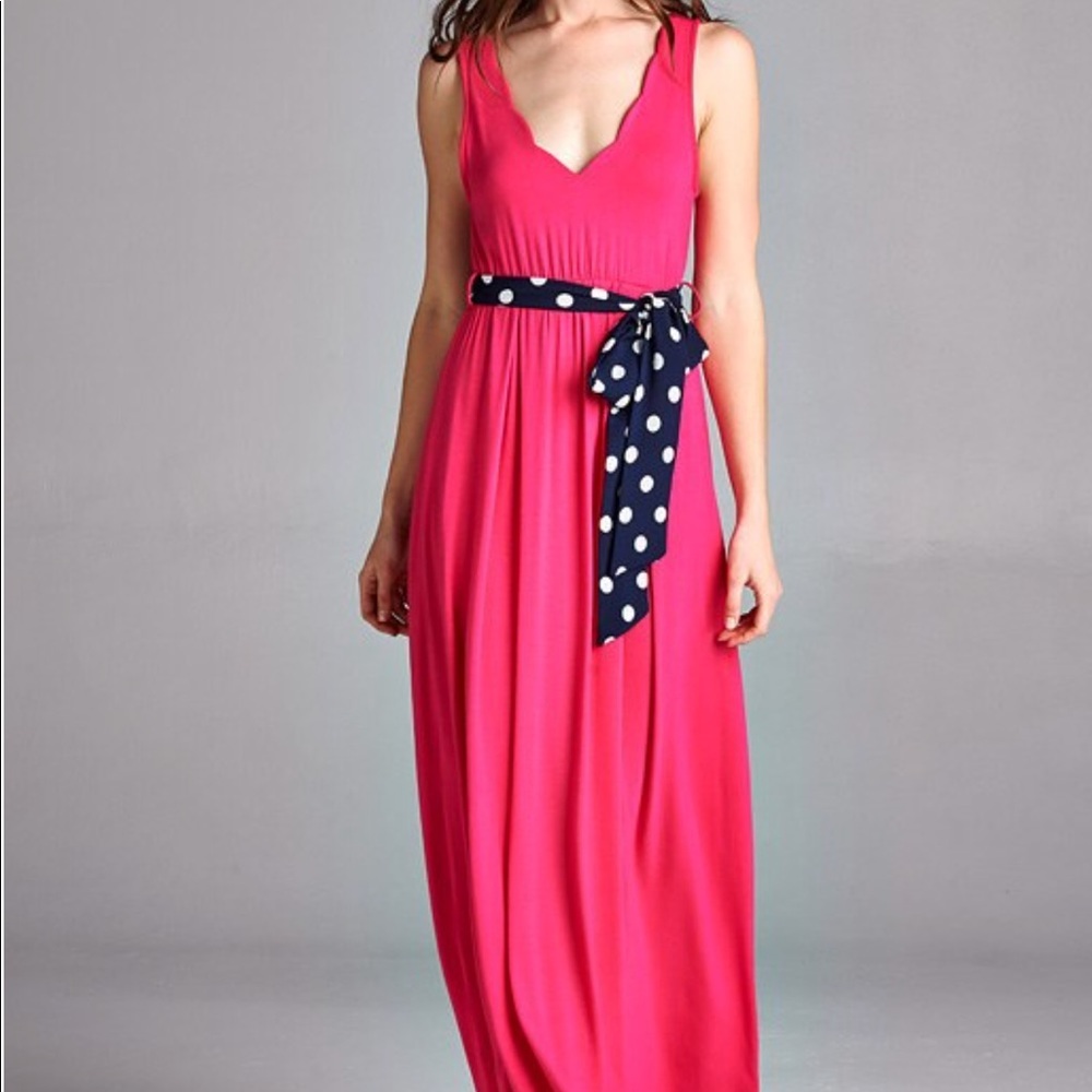 Hot Pink Plus Size Dress with Belt